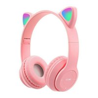 Genérico - Audifonos De Gato Bluetooth Luces Rgb - Rosado