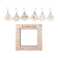 Magideal - Marcadores De Punto De Anillo, Marcador De Ganchillo, Extraíble, Suave, Multifunción, Diy, Marcador Tejido, Hebilla, Regla De Calibre Para Tejer Para A