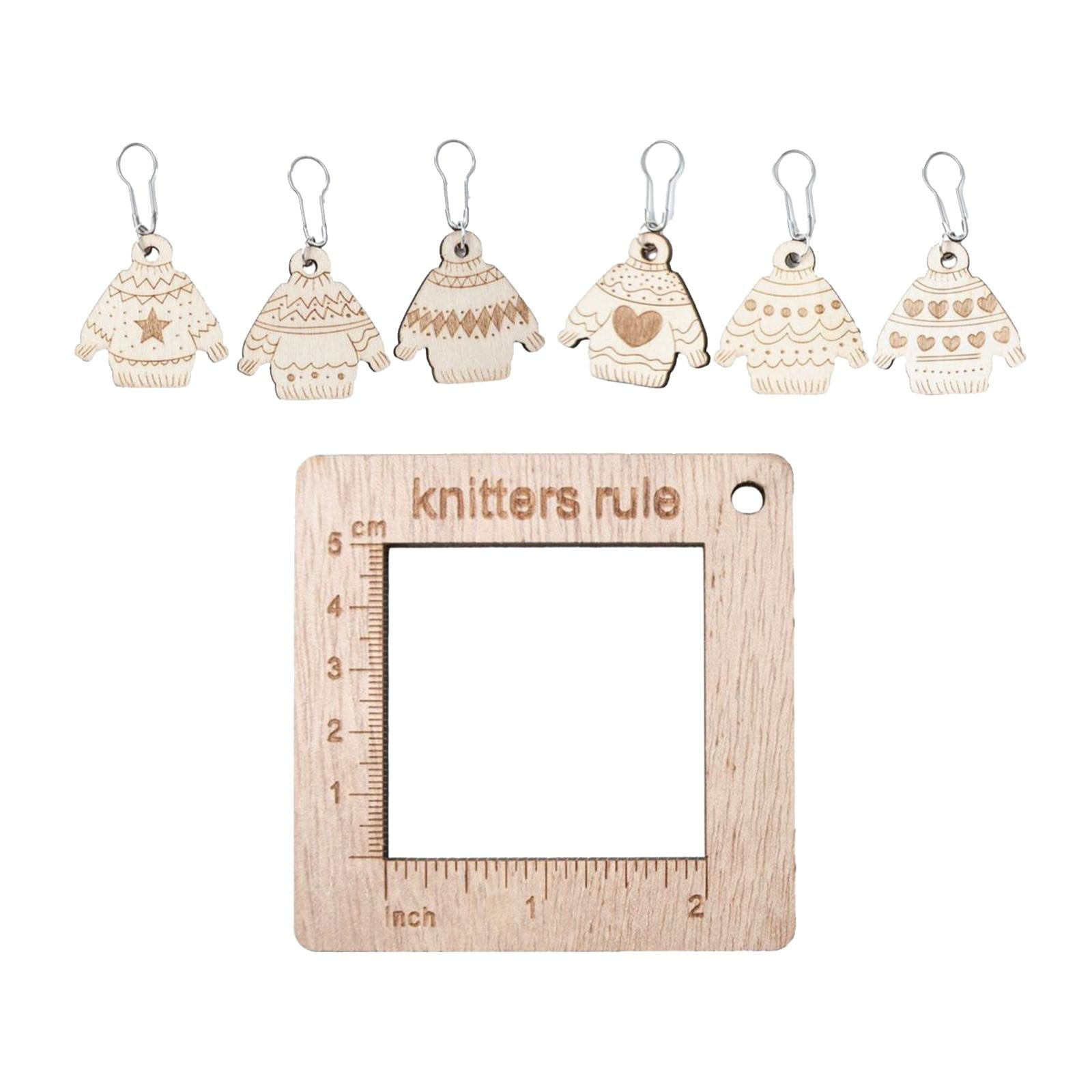 Magideal - Marcadores De Punto De Anillo, Marcador De Ganchillo, Extraíble, Suave, Multifunción, Diy, Marcador Tejido, Hebilla, Regla De Calibre Para Tejer Para A