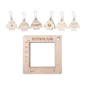 Magideal - Marcadores De Punto De Anillo, Marcador De Ganchillo, Extraíble, Suave, Multifunción, Diy, Marcador Tejido, Hebilla, Regla De Calibre Para Tejer Para A