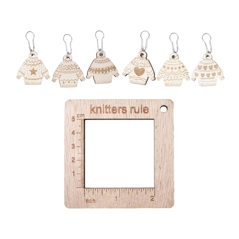 Magideal - Marcadores De Punto De Anillo, Marcador De Ganchillo, Extraíble, Suave, Multifunción, Diy, Marcador Tejido, Hebilla, Regla De Calibre Para Tejer Para A