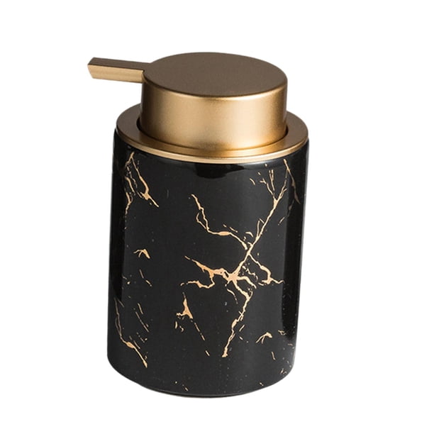 Dispensador De Jabón De Botella Con Bomba De Cerámica Para Oficina, Cocina, Lavavajillas, Jabón, Textura De Mármol, Negro