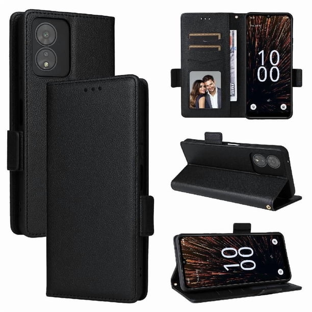 Funda Cartera para Boost Mobile Celero 5G SC Tapa Flip con Ranuras y Soporte Negro