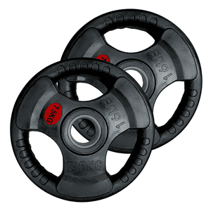 Linea Sport - Par De Discos Olímpico De 7.5 Kg C/U Total 15Kg Engomado Con Agarre