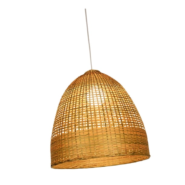 Elegante pantalla de lámpara de bambú Reemplazo Tejido Colgante Luz Pantalla Pantalla para , bar de hotel, dormitorio, oficina, comedor, , 15,75x15,75 pulgadas 15.75x15.75 pulgadas