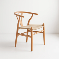 Klik Muebles - Silla Wishbone Madera Y Hilo De Cuerda - Natural