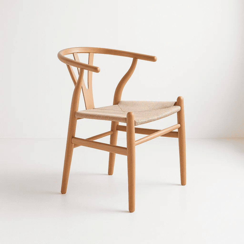 Klik Muebles - Silla Wishbone Madera Y Hilo De Cuerda - Natural