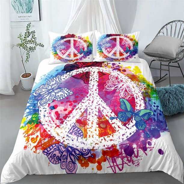 Hippies Bedding Set Single Twin Full Queen King Size Watercolor leather Bed Set Aldult Kid Bedroom Duvetcover Sets 3Bed Sheets