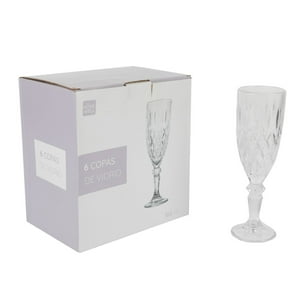 Homewell - Set 6 Copas De Vidrio Transparente 227Ml