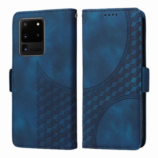 Carcasa FOXDOCK Samsung Galaxy S20 Ultra de cuero PU, diseño acolchado clásico, protección contra caídas y rayones