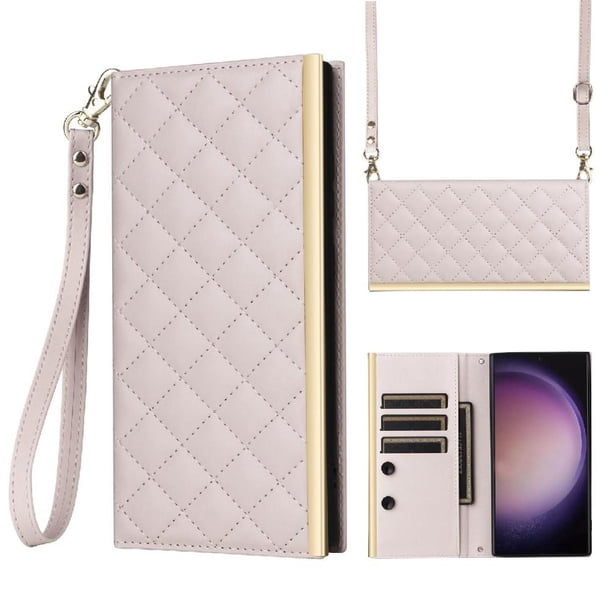 Funda Tipo Cartera Acolchada con Correa para Samsung Galaxy S22 5GBlanco
