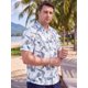 thumbnail image 4 of INSPIRE CHIC Camisa Impresa de Hombre Grande y Alto Manga Corta Casual de Playa 4XL Blanca, 4 of 5