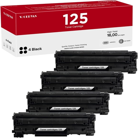 Toner WOEBYAS 125 CRG125 Negro Pack 4 para Canon