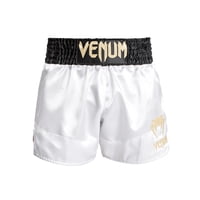 Pantalón Corto De Muay Thai Venum Classic Blanco/Negro Dorado