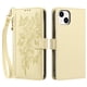 thumbnail image 2 of Funda Billetera Floral en Relieve iphone15 con Tarjetero y Cremallera Blanco, 2 of 6