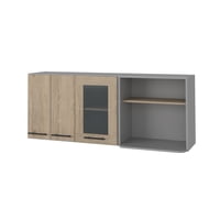 Fmfurniture - Mueble Mural Con Capacidad Para Microondas 3 Puertas Fm-003G Gris