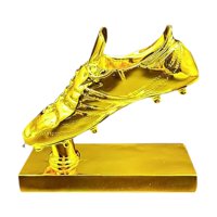 Ioensy - Trofeo De Fútbol Bota De Oro Estatua De Resina Trofeo Para La Entrada De La Oficina Decoración Del Hogar Base Dorada