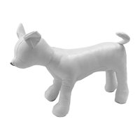 Ioensy - 1Pc Perro Maniquí Pu Cuero Posición De Pie Para Exhibir Juguetes Para Perros Blanco S