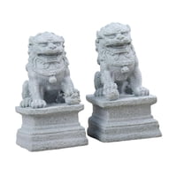Bothyi - 1 Par De Estatuas De Leones De Estilo Chino Esculturas De Jardín Para Camino Al Aire Libre