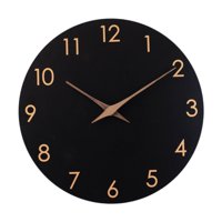 Bothyi - Reloj De Pared Silencioso Minimalista Arte De La Pared Decoración Para Cocina Hotel Cocina Isla Negro