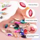thumbnail image 3 of Uxcell 100 piezas de rhinestones con forma de ojo de caballo, cuentas de vidrio con punta trasera para hacer joyas, multicolor 4x8mm, 3 of 6