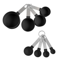 Magideal - De 8 Cucharas Medidoras Portátiles Con De Material Acero Inoxidable, Plástico Pp De Fácil Almacenamiento Para Bar, , Cocina, Proteína En Polvo, Negro