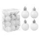 thumbnail image 1 of Uxcell 24Pcs 1.18" Bolas de Navidad Adornos Inastillables Bolas para Decoración de Árboles de Navidad Blancas, 1 of 7