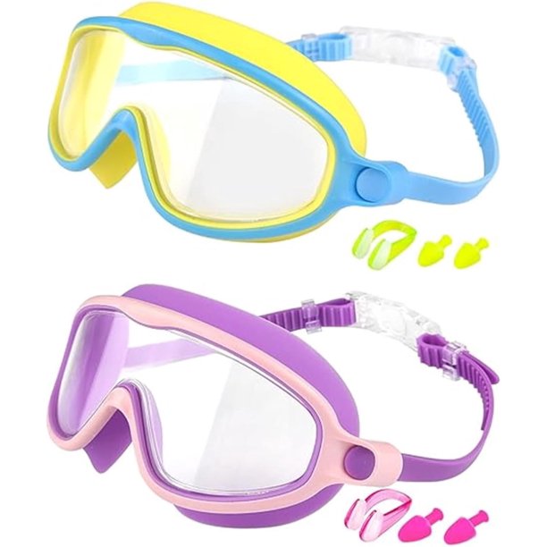 Gafas natación niños 2026 visión amplia antivaho anti-UV piscina agua 3-14 años