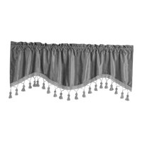 Magideal - Cortina De Ventana De Bolsillo Para Barra, Cortinas De Ventana Pequeña, Cenefa, Tratamientos De Ventana Pequeña Transpirable, Cortinas De Nivel Corto Gris Oscuro