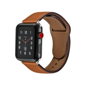 Genérico - Correa Elegante Cuero Para Apple Watch Café 38Mm 40Mm 41Mm