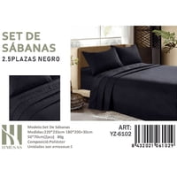 Mundo Shopping - Set De Sabanas King Color Negro 150 Hilos + 2 Funda De Almohada