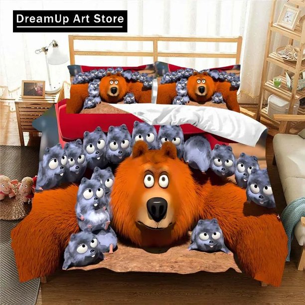 G-Grizzy and The Lemmings Bedding Set Duvet Cover Comforter Bed Youth Kids Girl Boys Gift Bed Sheets