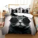 thumbnail image 1 of Anime Cute Artistic Cat Bedding Set Duvet Cover Bed Set Quilt Cover Pillowcase Comforter king Queen Size Boys Adult Bedding Set, 1 of 5