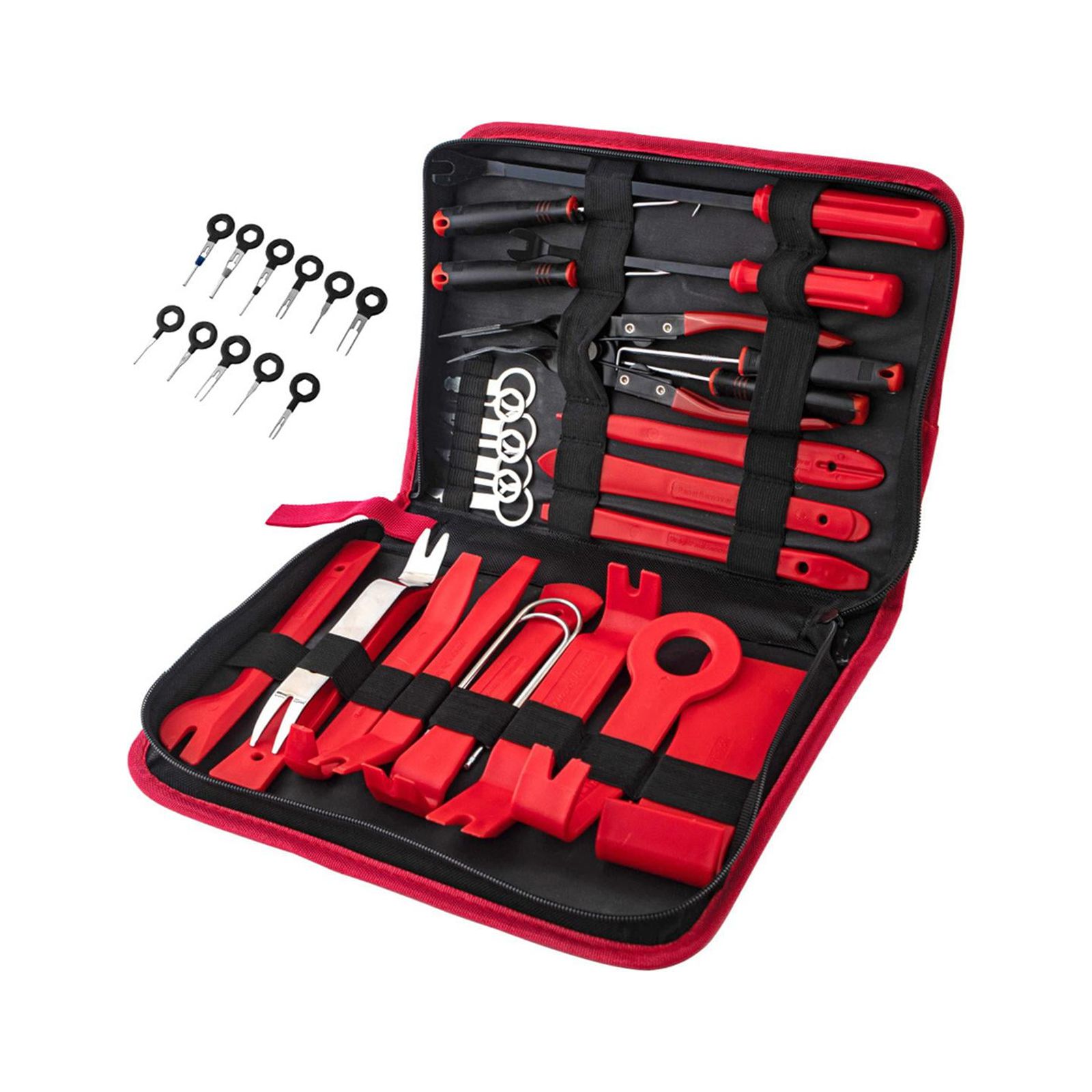 Ioensy - 39 Uds. Herramienta De Eliminación De Molduras, Herramienta De Reparación De Automóviles Para El Panel De Instrumentos Del Panel De La Puerta, Rojo