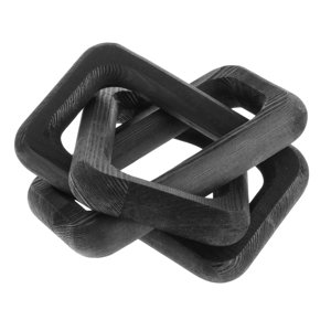 Magideal - Decoración De Eslabones De Cadena Estilo Bohemio Nudo De Madera País Nudo De Cadena Decorativa Artesanía De Madera Rústica Para Gabinete Sala De Estar Negro