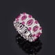 thumbnail image 4 of Anillo de Mujer de Lujo Bohemio de Plata Esterlina 925 con Rubí y Diamantes de Alto Carbono, Joyería Fina para Boda y Fiesta, 4 of 7