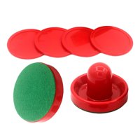 Ioensy - Juego De Mini Empujadores De Hockey De Aire Y Discos De Hockey De Aire, Paletas De Hockey De Tamaño Pequeño, 2 Empujadores Rojos, 1 Juego