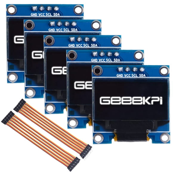 Módulo OLED GeeekPi de 0.96 pulgadas, 128 x 64, controlador blanco IIC Serial x5