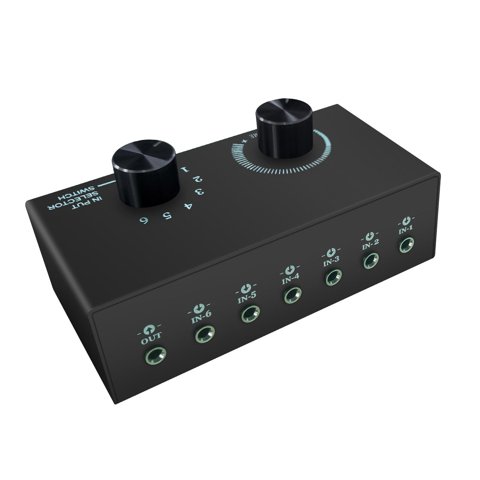 Bothyi - Audio Switch Audio Switcher Box 6 En 1 Out Portable