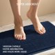 thumbnail image 4 of Alfombra de baño SUBRTEX, suave, corta, de felpa, absorbente, azul marino, 4 of 9