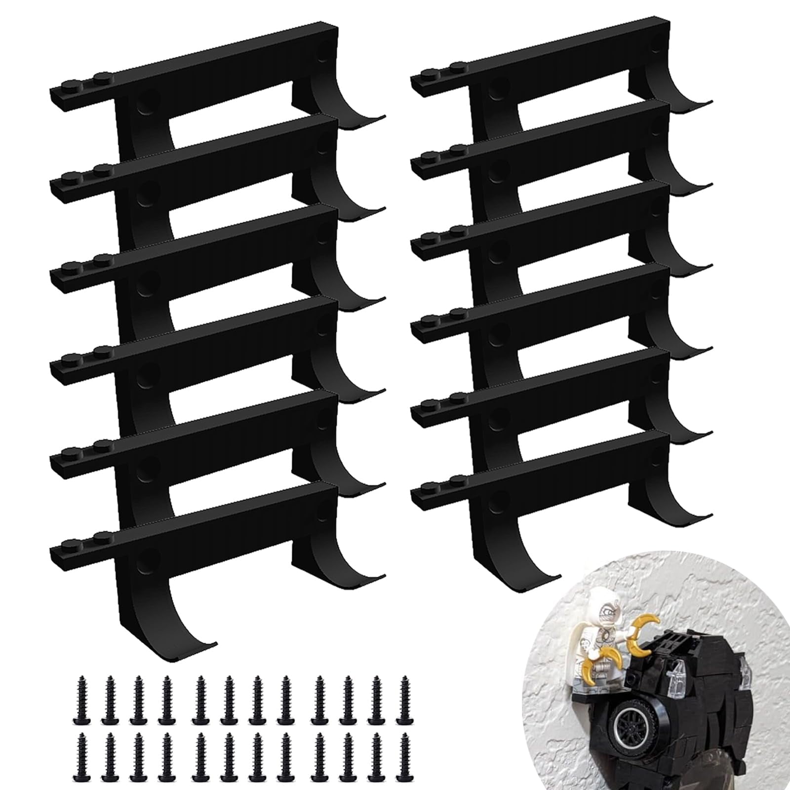 Soporte De Pared Para Lego Speed Champions Teyouyi Black X12