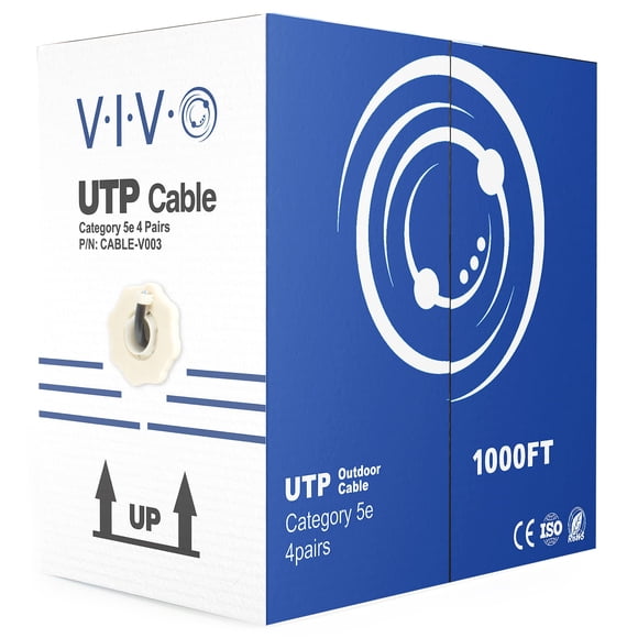 Cable Ethernet VIVO CABLE-V003 Cat5e 24 AWG 305 m resistente al agua