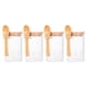 thumbnail image 2 of Juego De 4 Tarros De Cristal Con Tapas De Bambú Y Cucharas De Madera Para Harina De Azúcar Dulce, 2 of 4