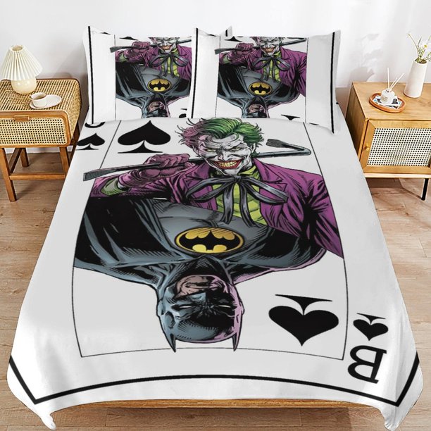 Joker Bedding Sets Ultra Soft Skin-Friendly Duvet Cover 3 Piece, Cute Comforter Cover Bed Set for Boys Girls Kids