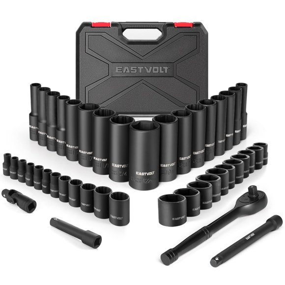 Juego de herramientas Eastvolt Drive Socket, llave de trinquete, 46 piezas