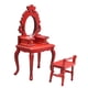 thumbnail image 3 of 1/12 Juego De Taburete De Tocador En Miniatura De Madera Para Accesorios De Casa De Muñecas Rojo, 3 of 5