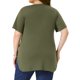 thumbnail image 3 of GRACIA Y GRANDEZA Camiseta de Pascua para Mujer Talla Grande Verano Manga Corta Cuello Redondo Dobladillo con Abertura Lateral Tallas Grandes 1X Verde Militar, 3 of 6