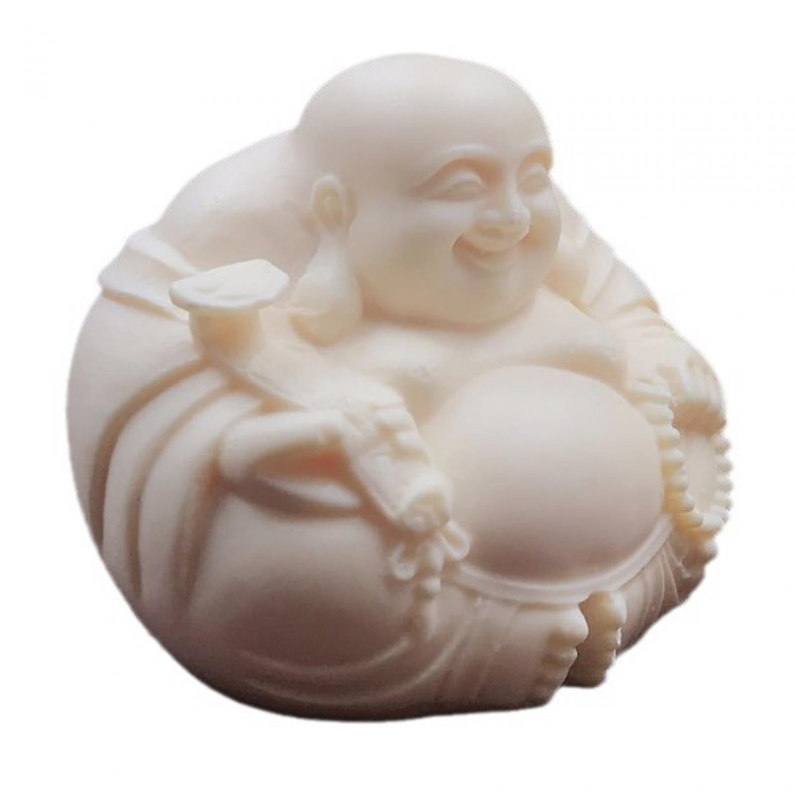 Bothyi - Estatua Sentada De Maitreya Tallada En Madera, Escultura De Mesa Hecha A Mano Para Dormitorio