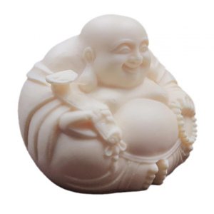 Bothyi - Estatua Sentada De Maitreya Tallada En Madera, Escultura De Mesa Hecha A Mano Para Dormitorio