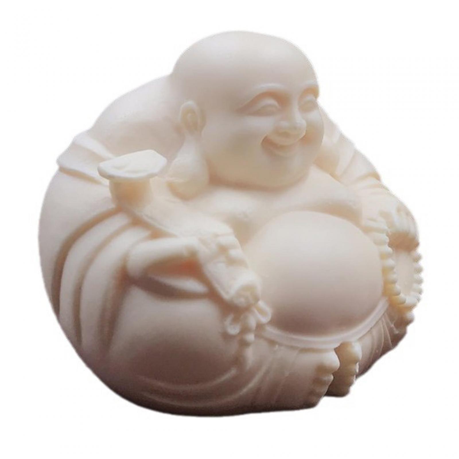 Bothyi - Estatua Sentada De Maitreya Tallada En Madera, Escultura De Mesa Hecha A Mano Para Dormitorio